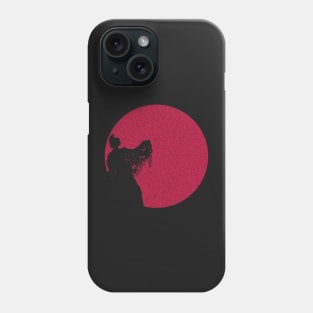 Spanish Maja Silhouette On A distressed Red Sun Background Phone Case