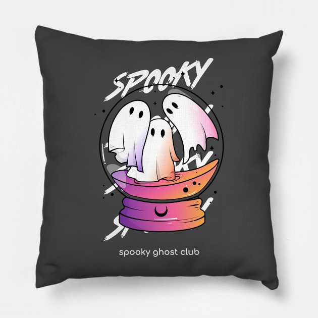 Spooky Ghost Club Ghosts Pillow by Tip Top Tee's