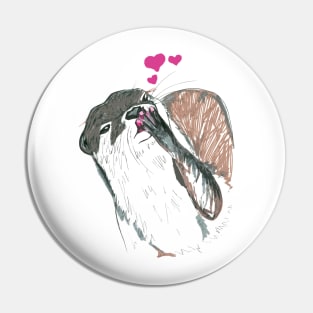 Kissing otter Pin