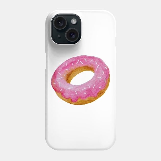 Watercolor donut - pink Phone Case by wackapacka