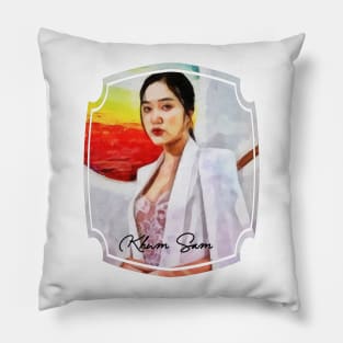 Khum Sam  lady boss painting Pillow