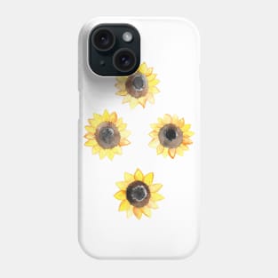 Cheerful Watercolor Sunflowers Phone Case