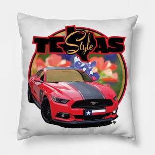 Texas Style Mustang Texas Flag Pillow