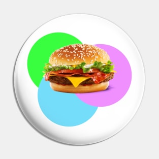 Burger retro pop art Pin