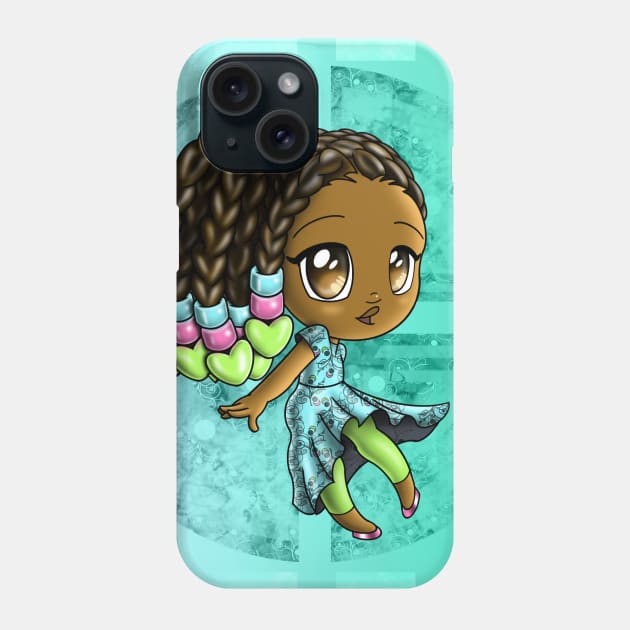 African American Girl with Hair Beads Phone Case by treasured-gift