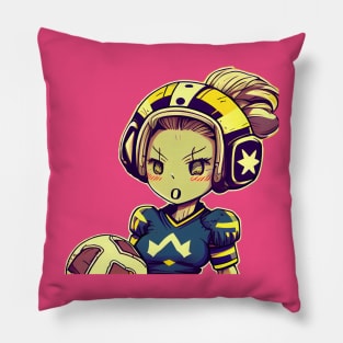 Kickin' Girl Power: Embrace the Coolness of Comic-style Female Football Pillow