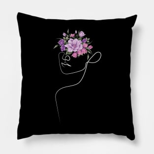 Find the Closest Flowers Bouquet and Put it on your Head | One Line Drawing | One Line Art | Minimal | Minimalist Pillow