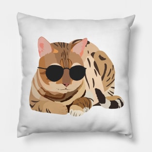 Cool Cat, Cat with Sunglasses, Chill Kitty Pillow