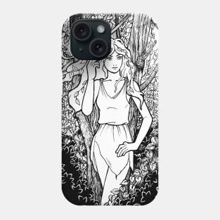 Dryad in an overgrown forest Phone Case