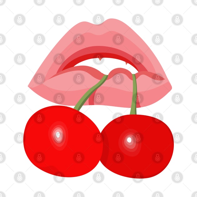 Cherry Lips by juliahealydesign