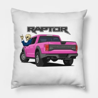 Truck ranger raptor f150 4x4 hand skull metal pink Pillow