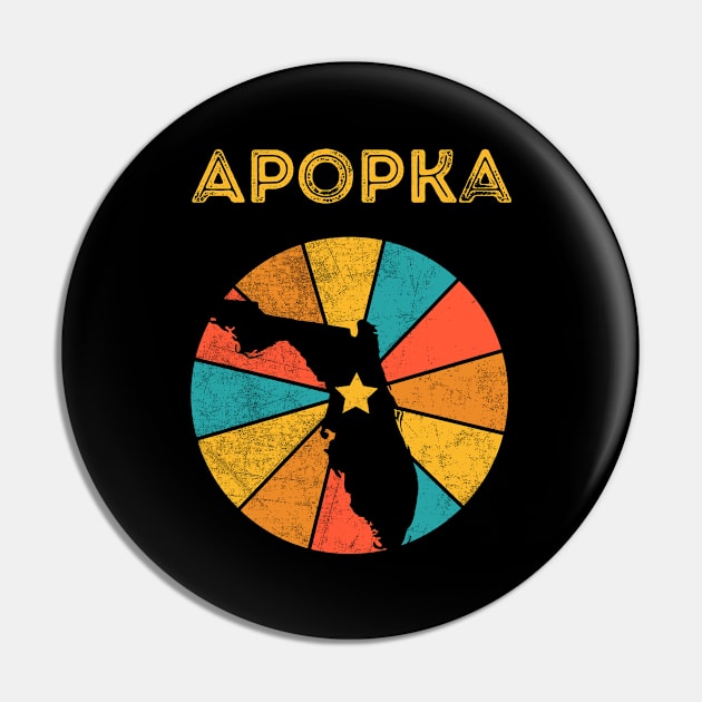 Apopka Florida Vintage Distressed Souvenir Pin by NickDezArts