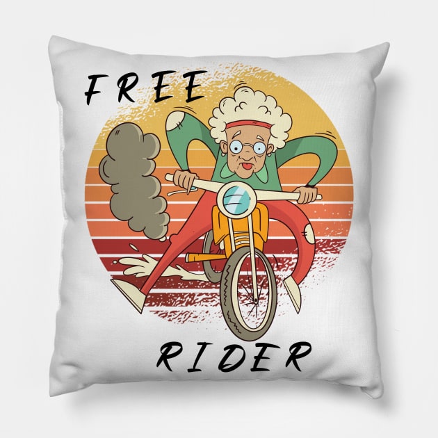 Crazy Free Rider Pillow by DePit DeSign