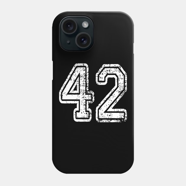 Number 42 Grungy in white Phone Case by Sterling
