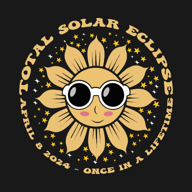 Sunflower total solar eclipse cute 2024 by creativedesignsforyou