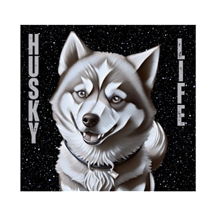 Husky Life - Cool Dog Print T-Shirt