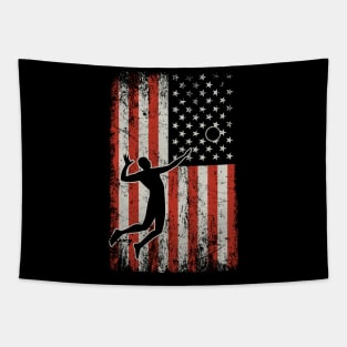 USA Flag Mens Volleyball Tapestry