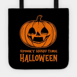 Spooky Huhu Time Halloween Pumpkin Orange Tote