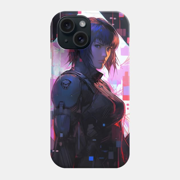 Cybernetic Journeys: Ghost in the Shell Aesthetics, Techno-Thriller Manga, and Mind-Bending Cyber Warfare Art Phone Case by insaneLEDP