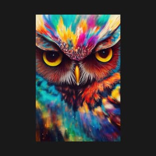 Owl Bird Animal Discovery Adventure Nature Planet Earth Paint T-Shirt