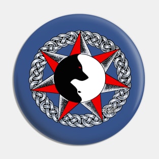 Wolf Star Cherokee Celtic Shield Pin