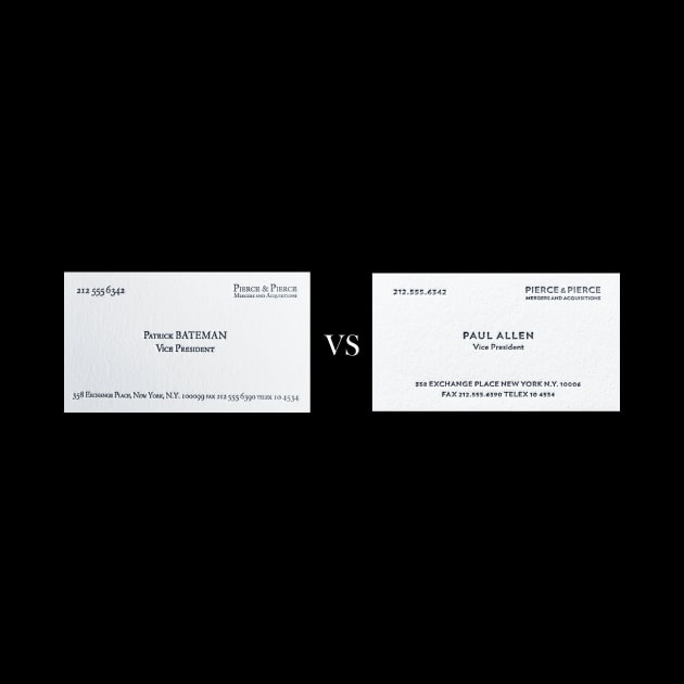 PATRICK BATEMAN VS PAUL ALLEN BUSINESS CARD by Cult Classics