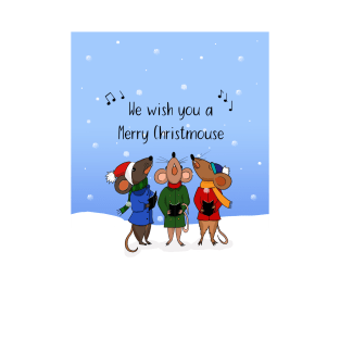 We Wish you a Merry Christmouse, singing mice design T-Shirt