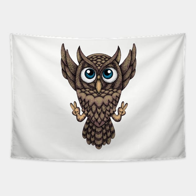 Victory Owl Tapestry by jun087