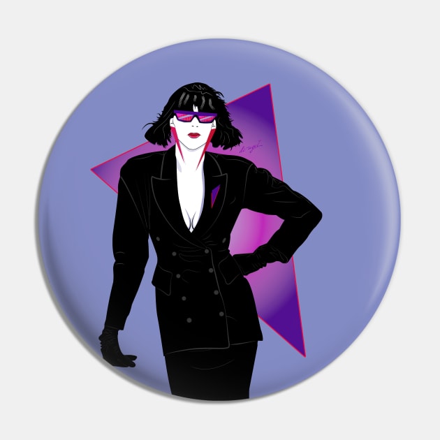 Synthwave Agent 80s Patrick Nagel Pin by di-age7