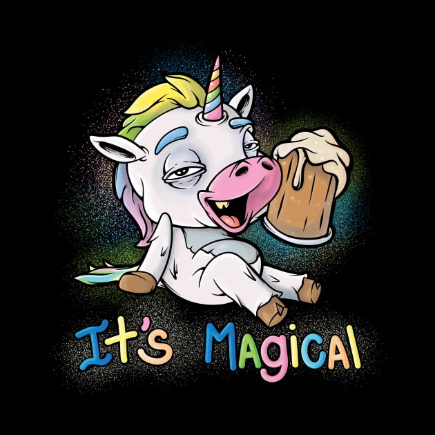 Unicorn Drinking Beer by SWIFTYSPADE