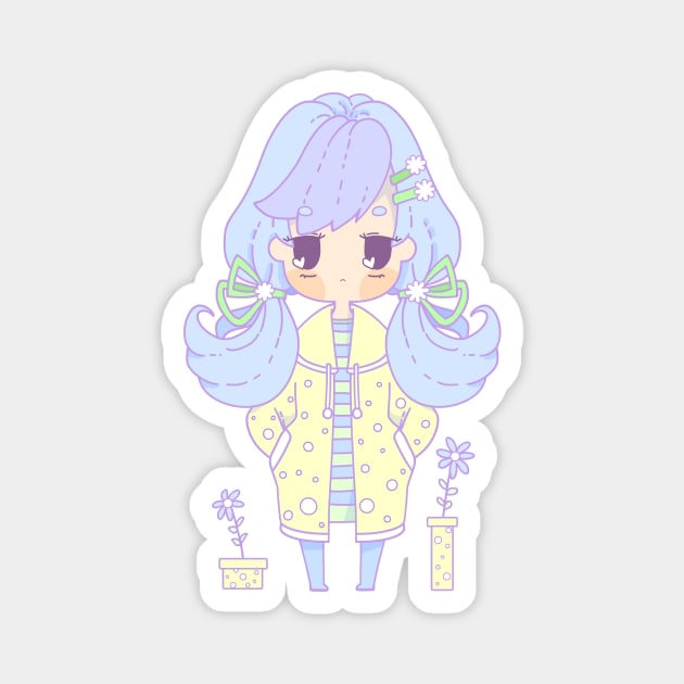 Poker Face Chibi Girl Magnet by HananehDraws