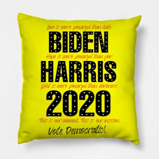 Love is more powerful than hate, Biden Harris 2020, in Yellow Pillow