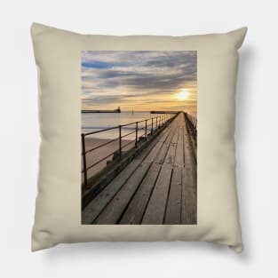 January sunrise at the mouth of the River Blyth - Portrait Pillow