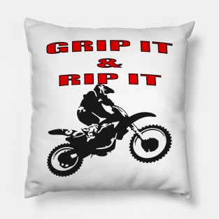 Grip It and Rip It Dirt Bike Racer Pillow