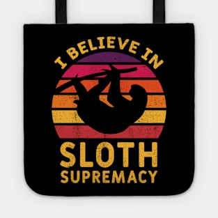 I Believe in Sloth Supremacy - Retro Sloth Tote