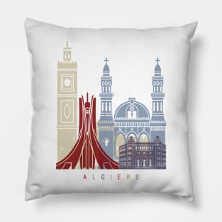 Algiers skyline poster Pillow