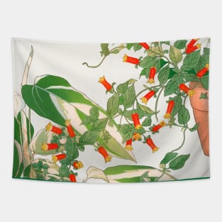 House plants and flowers Japan art illustration Tapestry