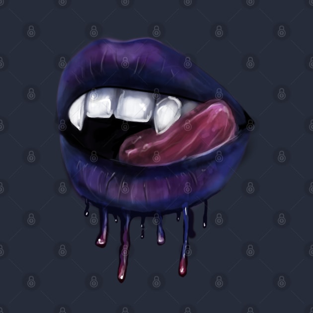 sexy vampire lips with tongue by ISFdraw