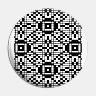 Grid Paper White and Black Geometric Cross Pattern Vector Art Pin