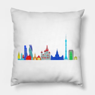 Moscow skyline buildings Pillow