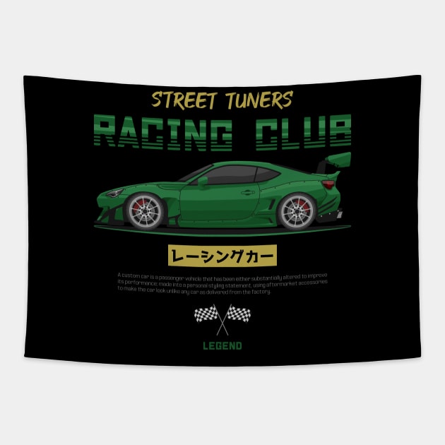 Midnight Racer Green GT 86 JDM Tapestry by GoldenTuners