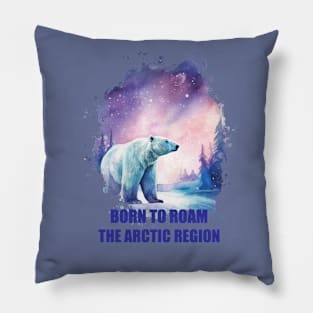 Polar Bear - Born to Roam the Arctic Region Pillow