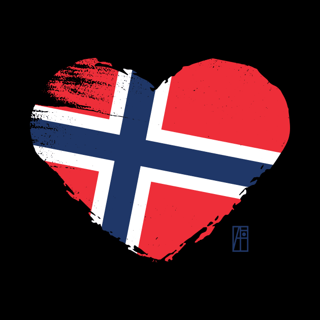 I love my country. I love Norway. I am a patriot. In my heart, there is always the flag of Norway. by ArtProjectShop