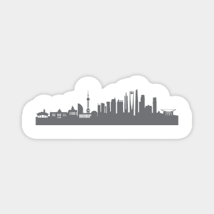 Shanghai in gray Magnet