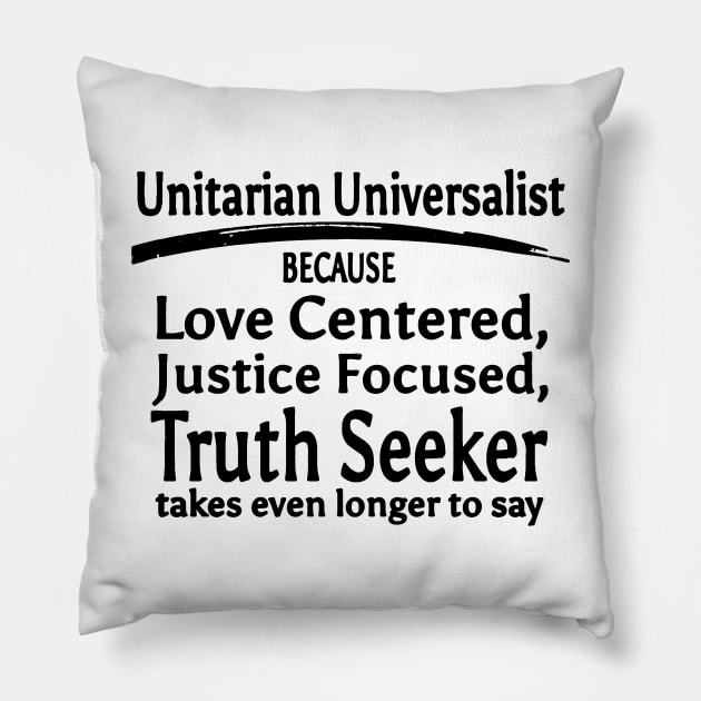 UU Because (Black Text) Pillow by IAmUU