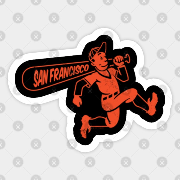 Vintage Running Baseball Player - San Francisco Giants (Orange San  Francisco Wordmark)