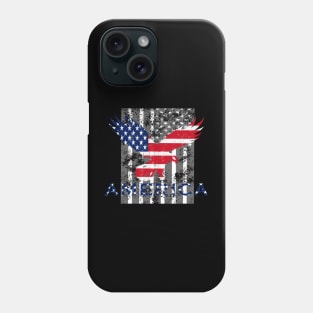 Patriotic American Flag Typography Vintage T-Shirt for Men, Women & Kids" Phone Case