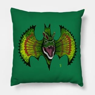 Spitting dinosaur bat symbol Pillow