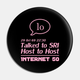 Internet 50 - talked to SRI, Host to host 29 Oct 69 Pin