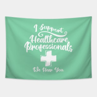 I Support Healthcare Professionals Medical Cross Tapestry